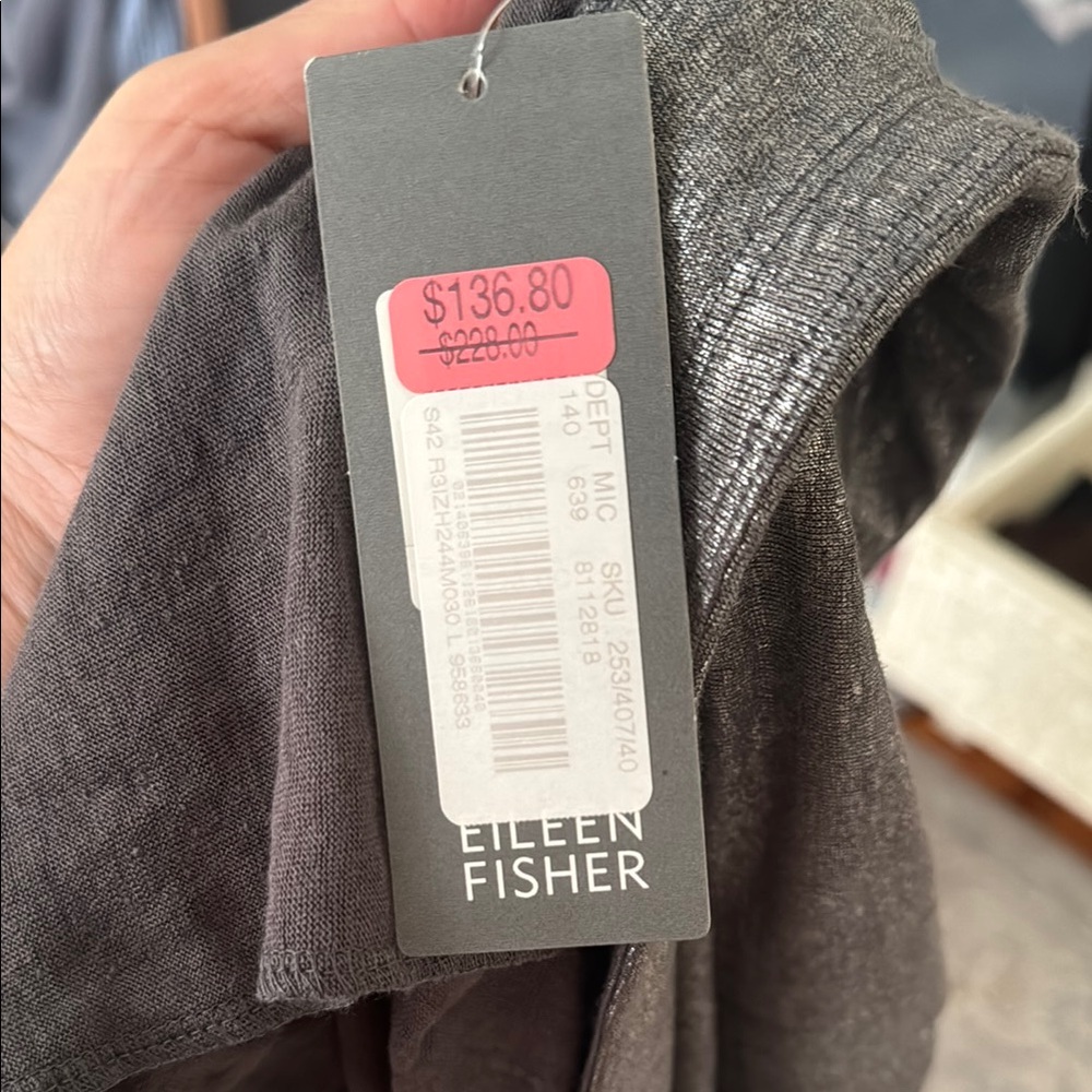 Eileen Fisher Silver Metallic Skirt —NWT - Picture 6 of 6